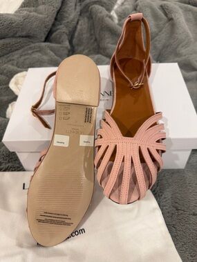 LK Bennett Blush Pink Strappy Closed-Toe Flat Sandals